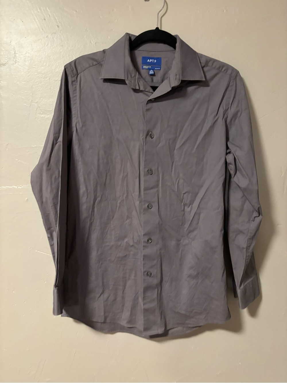 Apt. 9 Men's Light Gray Long-Sleeve Dress Shirt